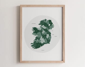 Irland Country Map Reiseposter