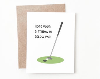 Lustige Golf Geburtstagskarte, Geburtstagsgeschenk für Papa oder Freund