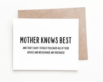 Mother Knows Best Mother's Day Card