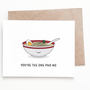 Funny Pho Anniversary Card, Pho Bowl Anniversary Gift image 1