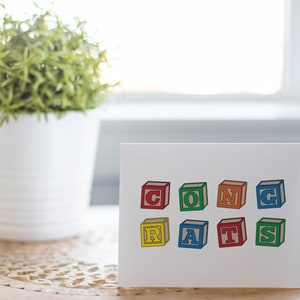 Funny Baby Blocks Baby Shower Card, Building Blocks Congrats New Baby Shower Gift image 9