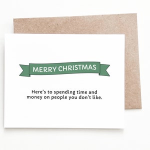 Grappige kerstkaart voor tijd en geld besteden, kerstcadeau voor hem of haar