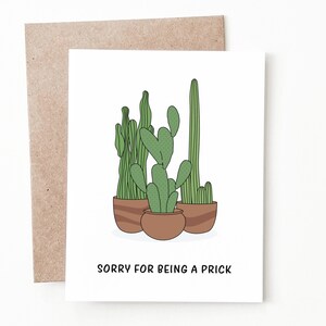 Carte désolée drôle de cactus, carte désolée pour lui ou elle