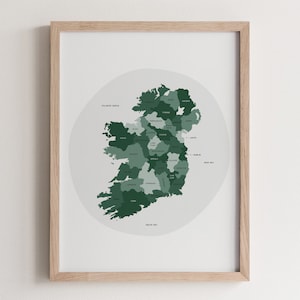 Irland Landkarte Poster, Irland Reise Kunstdruck