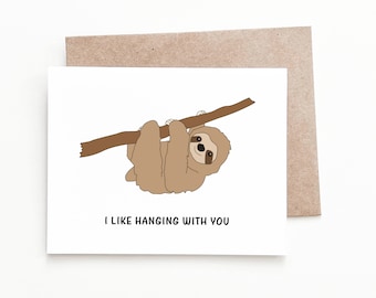 Funny Sloth Anniversary Card, Sloth Anniversary Gift for Boyfriend or Girlfriend