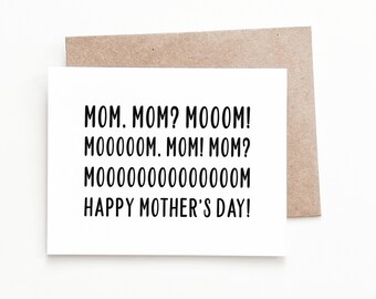 Funny Mothers Day Card, Where's Mom Card for Mom