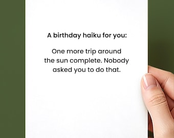 A Birthday Haiku Birthday Card