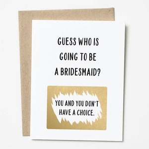 Funny Scratch Off Bridesmaid Card, Bridesmaid Proposal Wedding Gift