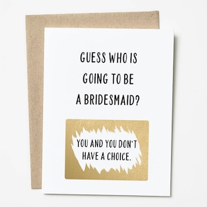 Funny Scratch Off Bridesmaid Card, Bridesmaid Proposal Wedding Gift