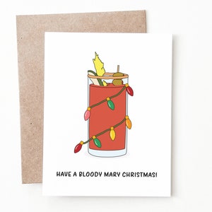 Carte pour les Fêtes Carte de Noël Bloody Mary drôle, jeu de mots de César de Noël