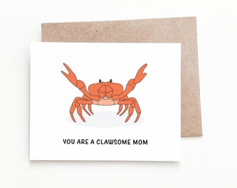 Funny Crab Mother's Day Card, Mother's Day Gift for Mom