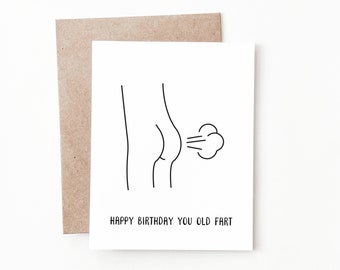 Funny Birthday Card, Old Man Birthday Gift for Dad or Boyfriend