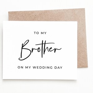 Tarjeta del día de la boda para el hermano, tarjeta de boda de la novia o el novio
