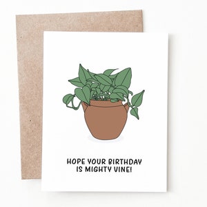 Cartão de aniversário engraçado da planta, presente de aniversário da mãe da planta para ele ou ela
