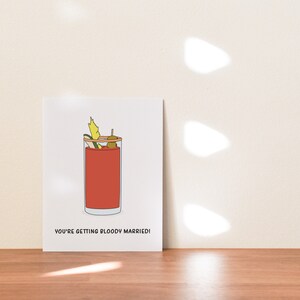 Funny Bloody Mary Engagement Card, Bridal Shower Gift for Bride image 5