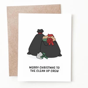 Carte de Noël drôle d'équipe de nettoyage, cadeau de Noël fait main drôle pour lui ou elle