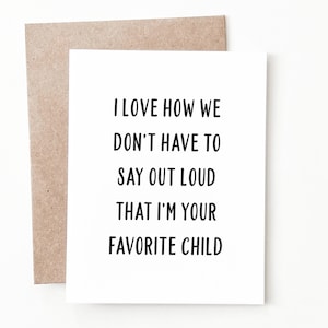 Funny Father's Day Card For Dad, Favorite Child Gift For Dad