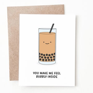 Funny Bubble Tea Anniversary Card, Bubble Tea Anniversary Gift for Boyfriend or Girlfriend