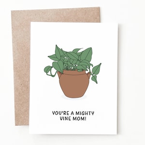 Carte drôle de fête des mères de plante, cadeau de fête des mères de maman de plante de la fille ou du fils