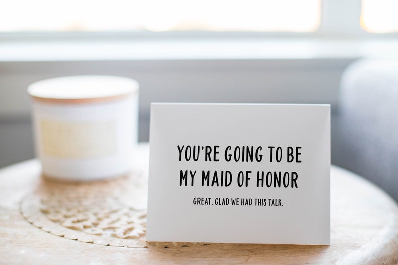Funny Maid of Honor Card Maid of Honor Proposal Wedding Gift Etsy
