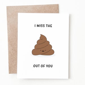 Funny Miss You Card, Thinking of You Gift for Him or Her