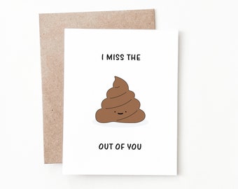 Funny Miss You Card, Thinking of You Gift for Him or Her