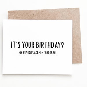Carte d'anniversaire drôle de remplacement de hanche, cadeau d'anniversaire pour maman ou papa