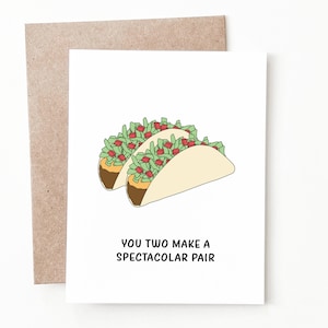 Carte de mariage tacos drôle, cadeau de mariage pour les jeunes mariés