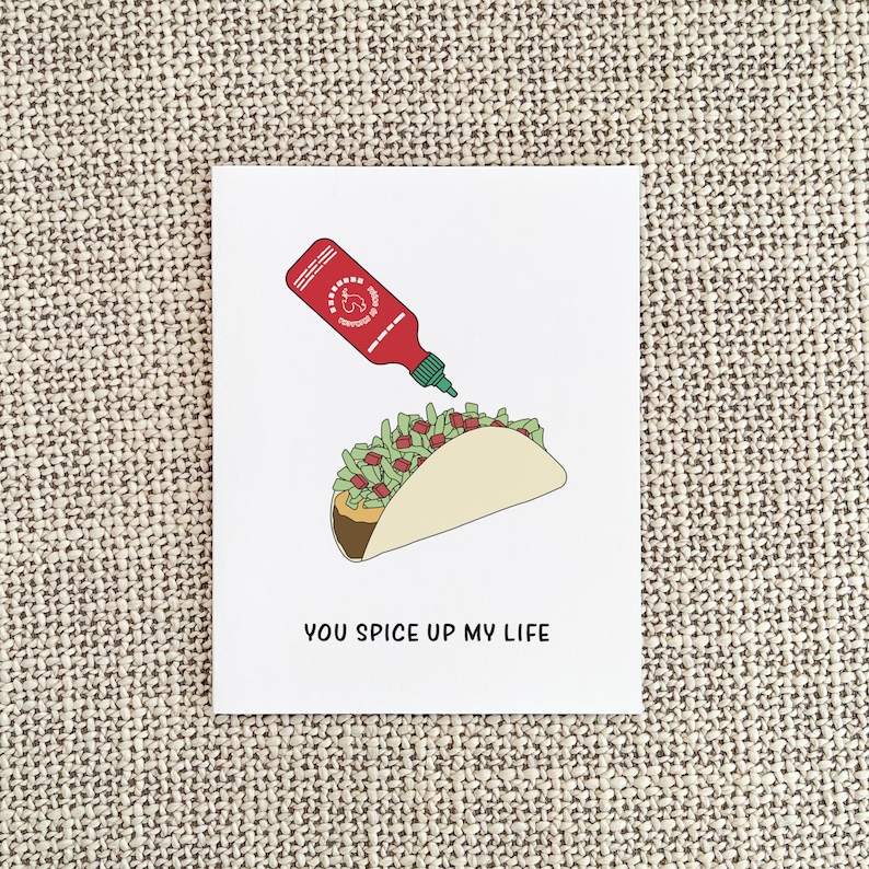 Funny Anniversary Card for Taco and Hot Sauce Lover - Etsy