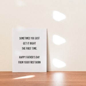 Funny Fathers Day Card, Oldest First Child Card for Dad image 5