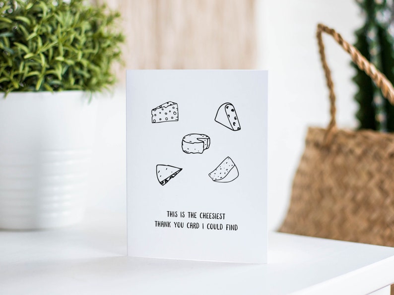 Funny Cheese Thank You Card Cheesy Thank You Gift for Him or Etsy