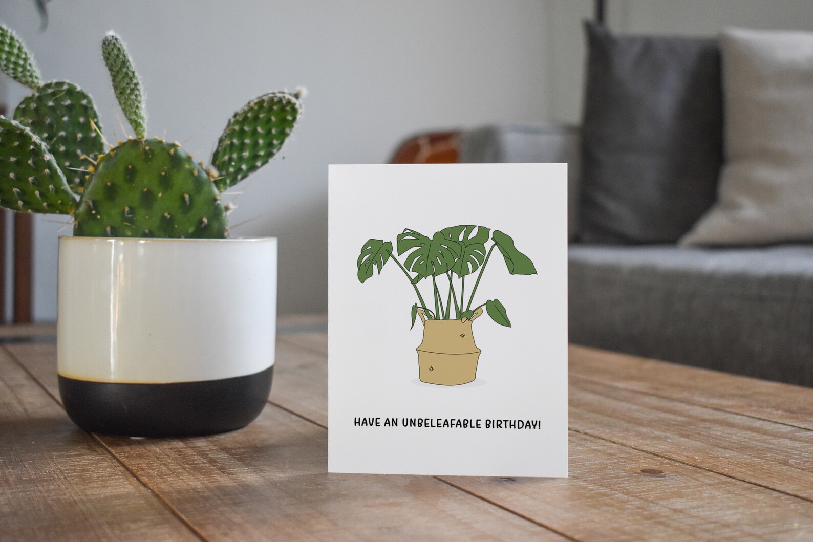 Funny Plant Birthday Card Succulent Birthday Gift Etsy