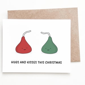 Carte de Noël drôle de baiser de chocolat, cadeau de Noël de vacances de chocolat pour lui ou elle