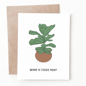 Cartão de aniversário engraçado do Ficus, presente de aniversário da mãe da planta para ele ou ela