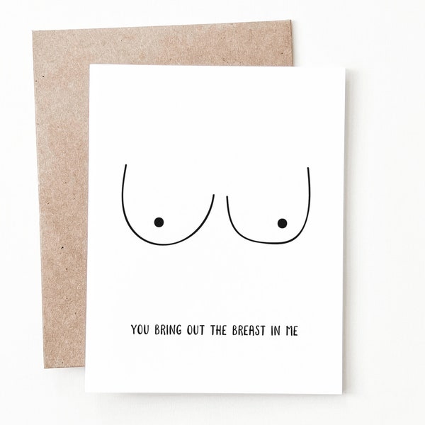 Funny Boobs Anniversary Card, Naughty Anniversary Gift