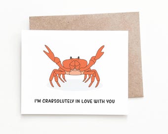Crabsolutely in Love With You Love and Anniversary Card