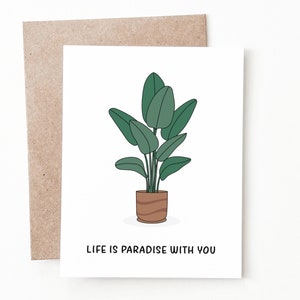 Cartão de aniversário engraçado do pássaro do paraíso, presente de aniversário da mãe da planta para ele ou ela
