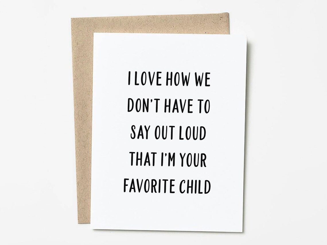 Funny Father's Day Card For Dad Favorite Child Gift For Etsy