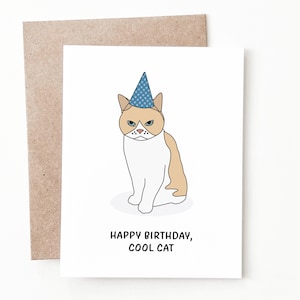 Carte d'anniversaire drôle de chat, cadeau d'anniversaire d'amant de chat pour lui ou elle