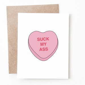 Carte de Saint-Valentin coeur bonbon drôle, cadeau Saint-Valentin coeur bonbon