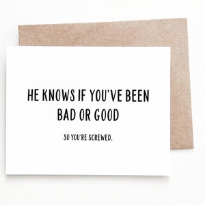 Funny Christmas Card, Naughty Christmas Holiday Card