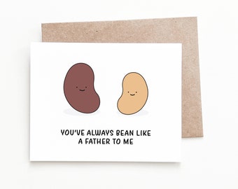 Tarjeta divertida del día del padre de Bean para papá, regalo para papá