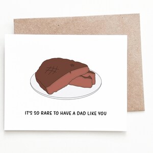 Carte de fête des pères amusante pour papa, cadeau steak pour papa