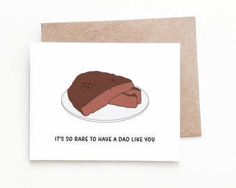 Funny Father's Day Card For Dad, Steak Gift For Dad