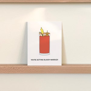 Funny Bloody Mary Engagement Card, Bridal Shower Gift for Bride image 2