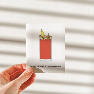 Funny Bloody Mary Engagement Card, Bridal Shower Gift for Bride image 10