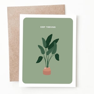 Carte d'encouragement continuez à prospérer, cadeau de plante de félicitations pour lui ou elle