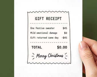 Returned Gift Receipt Christmas Card
