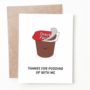 Funny Chocolate Pudding Anniversary Card, Chocolate Anniversary Gift for Him or Her