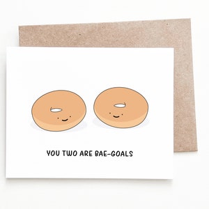 Carte de mariage drôle de bagel, cadeau de mariage pour les jeunes mariés